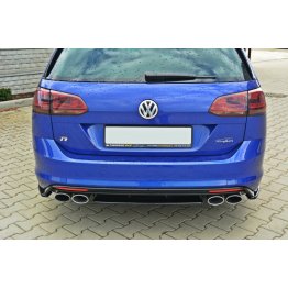 Накладка сплиттер центральная на задний бампер на Volkswagen Golf VII R Estate